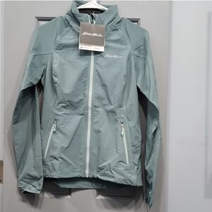 NWUT Eddie Bauer Sandstone Softshell Jacket First Ascent Azure Slate Green XS